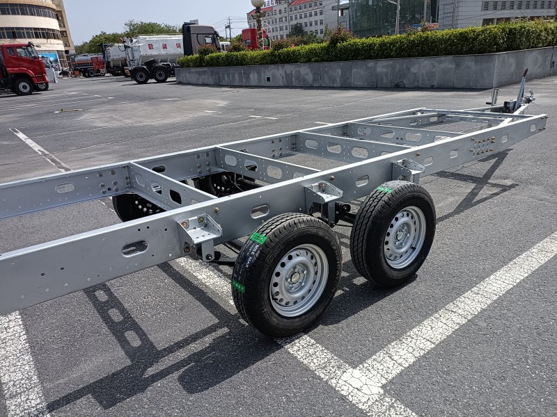 Dual axle trailer chassis.