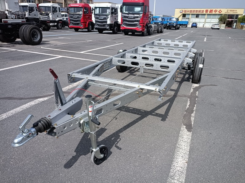 Dual axle trailer chassis.