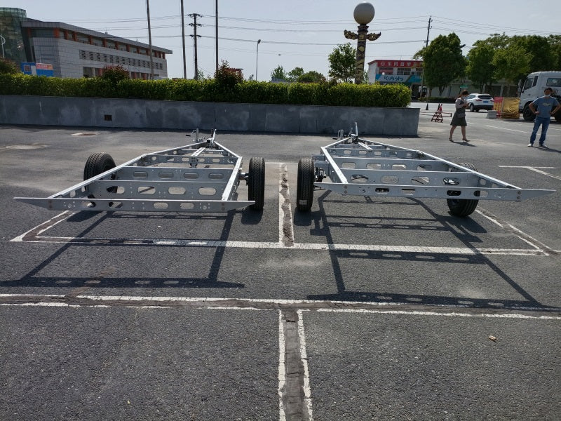 Single axle trailer chassis.