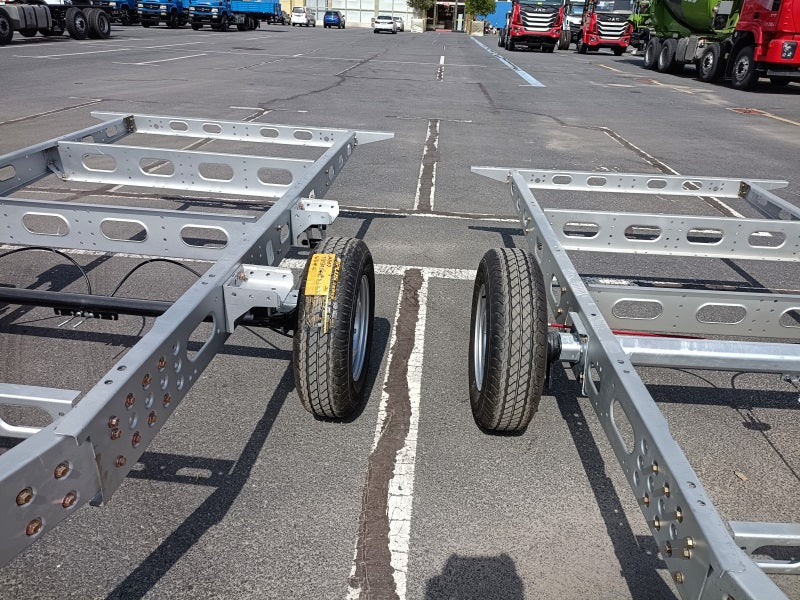 Single axle trailer chassis.